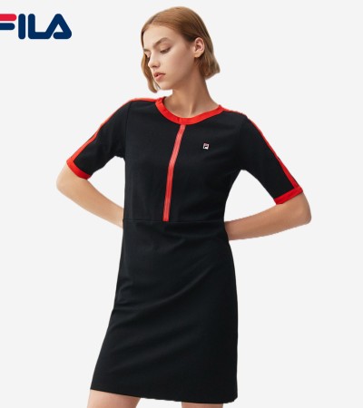 Online Exclusive Women's Embroidered F-box Logo Back Slit Dress