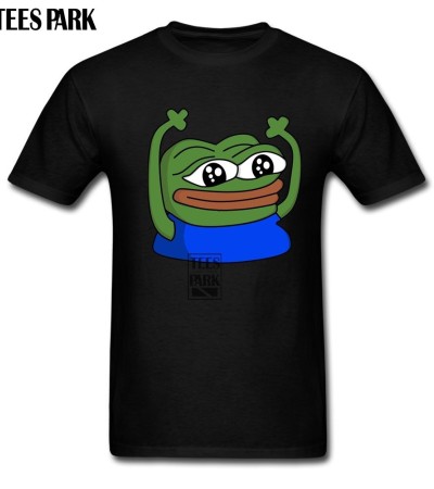 Tops Hipster Hypers Pepe Hype MEME图案T恤男式短袖黑色 Tops Hipster Hypers Pepe Hype MEME图案T恤男式短袖黑色